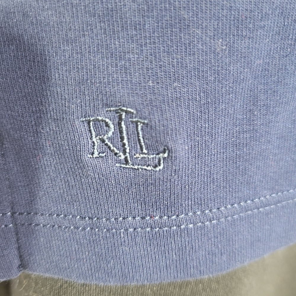 LAUREN Ralph Lauren Size Medium Navy T-shirt with Sleeve Bowties, Brand New - Picture 6 of 8